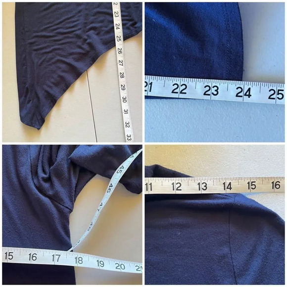 T tahari womens Navy blue turtleneck tunic long sleeve pullover lightweight S - Picture 5 of 10